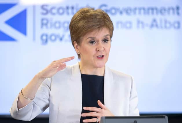 Scotland's First Minister Nicola Sturgeon. (Photo by JANE BARLOW/POOL/AFP via Getty Images)