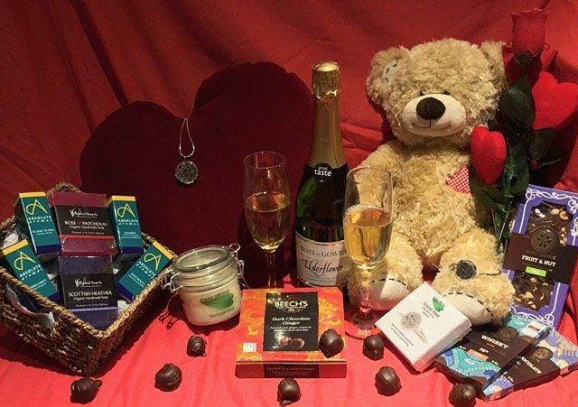 A Valentine's Day display at Complete Health, on Linlithgow High Street, in 2019.
