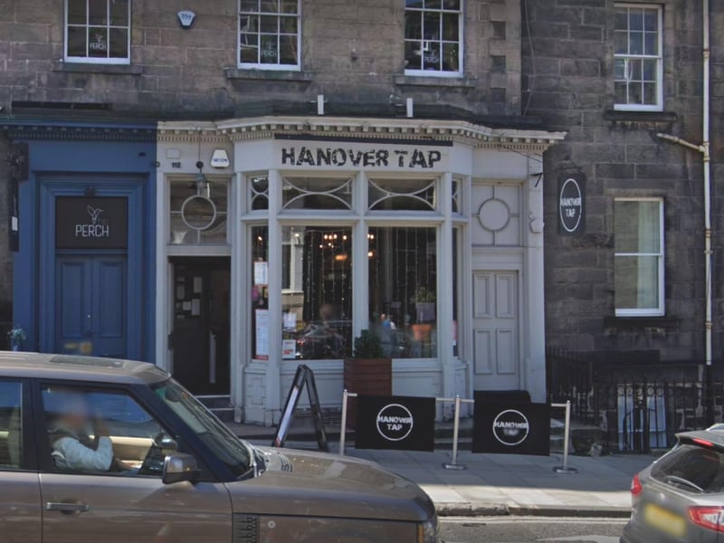 Hanover Tap in Hanover Street, New Town, is a friendly pub with a huge range of cask ales, ciders, and a menu of pub classics, tapas, and pizzas. They show all the major live sport events, from rugby to football.