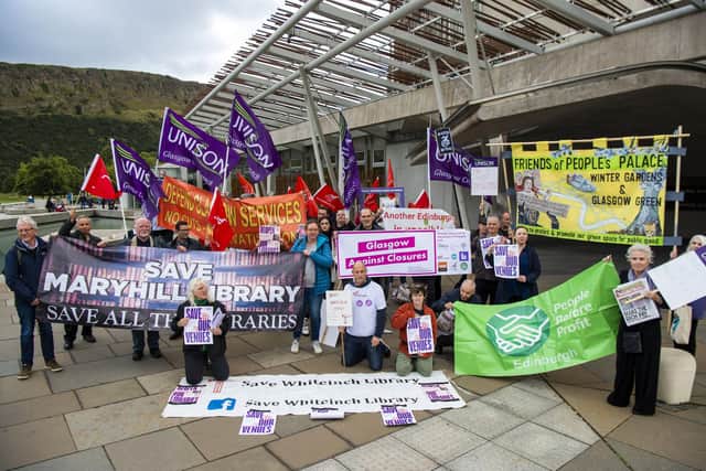 At a rally on Thursday outside the Scottish Parliament organised by Glasgow Against Closures, Colin said the failure to reopen libraries was “ridiculous”, and complained of a “lack of accountability” in the decision-making process. 




SAVE OUR LIBRARIES  PROTEST AT THE SCOTTISH PARLIAMENT