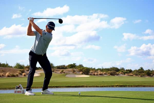 Justin Rose in action during this week's Hero World Challenge at Albany Golf Course in Nassau, Bahamas. Picture: Mike Ehrmann/Getty Images.