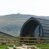 One of the two glamping pods at Coxon Farm, Cracoe near Skipton, Yorkshire Dales.