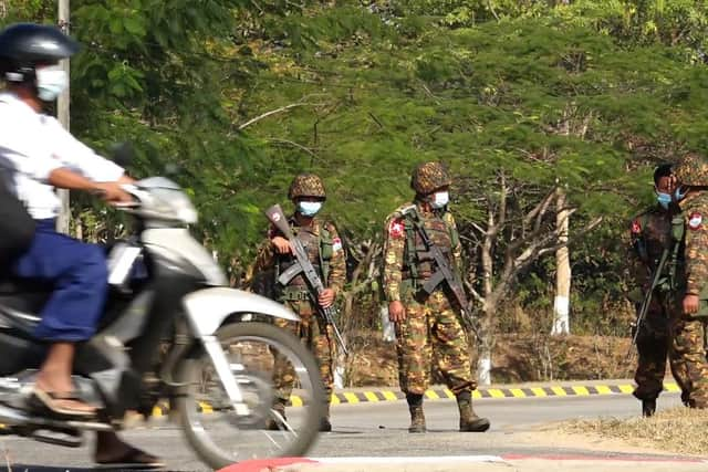 Soldiers have been seen on the streets of Naypyidaw and Myanmar's largest city, Yangon (Photo: STR/AFP via Getty Images)