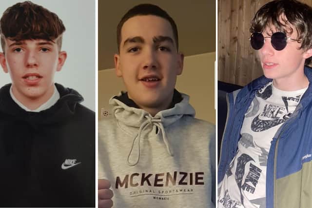 Finlay Johns, Iain Cannon and Tyler Johnston died in the crash