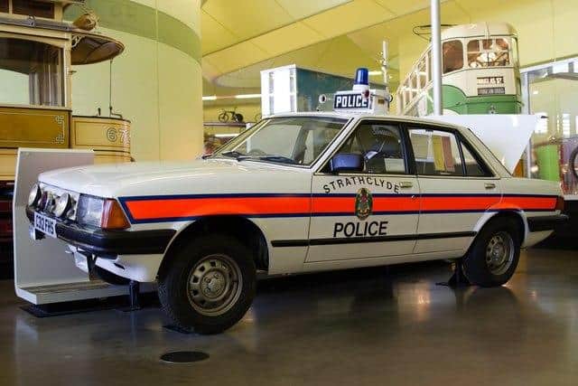 A Ford Granada used by the former Strathclyde Police force, which entered service in the same decade as a vehicle still used by Police Scotland.
Picture: Mark Anderson