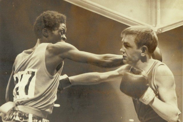 Action from the boxing ring at the 1970 Edinburgh Commonwealth Games.