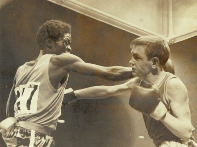 Action from the boxing ring at the 1970 Edinburgh Commonwealth Games.