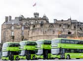 Some of Lothian Buses' fleet of electric double decker buses. Picture: Ian Georgeson Photography