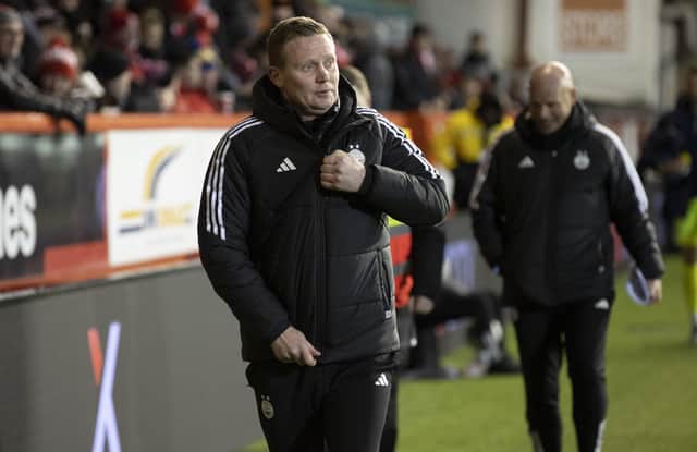 Aberdeen manager Barry Robson was sacked following the 1-1 draw with Dundee at Pittodrie. (Photo by Alan Harvey / SNS Group)