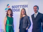Evelyn McDonald, CEO Scottish Edge; Judith Cruickshank, managing director, commercial mid market at Royal Bank of Scotland, and Steven Hamill, COO Scottish Edge. Picture: Sandy Young/scottishphotographer.com