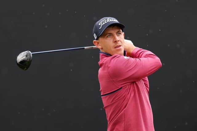 Grant Forrest tees off on the second hole during his second round in the Hero Dubai Desert Classic at Emirates Golf Club. Picture: Andrew Redington/Getty Images.