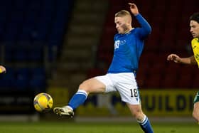 Cammy MacPherson in action for St. Johnstone during a cinch Premiership match against Hibs.