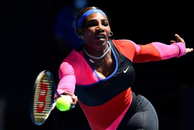 Serena Williams hits a return against Russia's Anastasia Potapova. Picture: William West/AFP via Getty Images