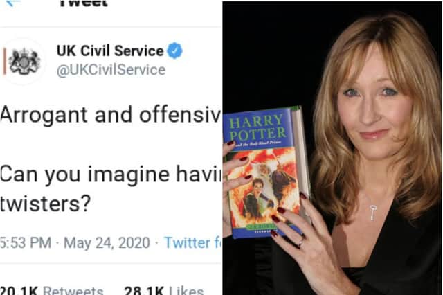 The Harry Potter author has been vocal of her condemnation of Dominic Cummings