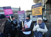 Members of the Royal College of Nursing (RCN) on the picket line outside the Royal Liverpool University Hospital in Liverpool. Picture: PA