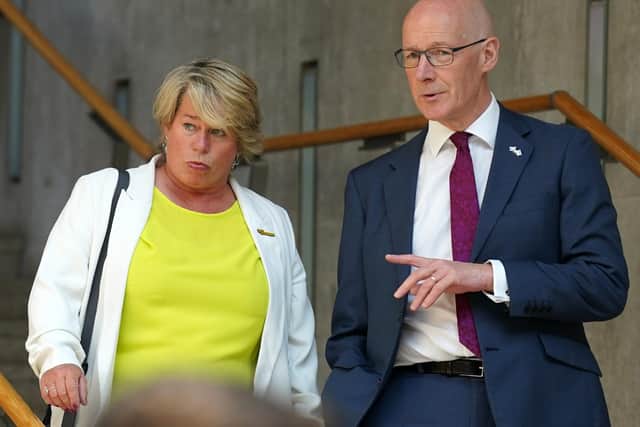 Michelle Thomson MSP and First Minister John Swinney.