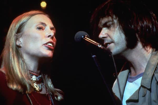 Joni Mitchell and Neil Young in The Last Waltz