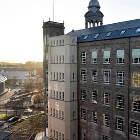 The former Lower Dens Mill is an iconic landmark in the city close to the Waterfront.