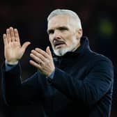 Aberdeen manager Jim Goodwin takes his team to Hearts on Wednesday evening.