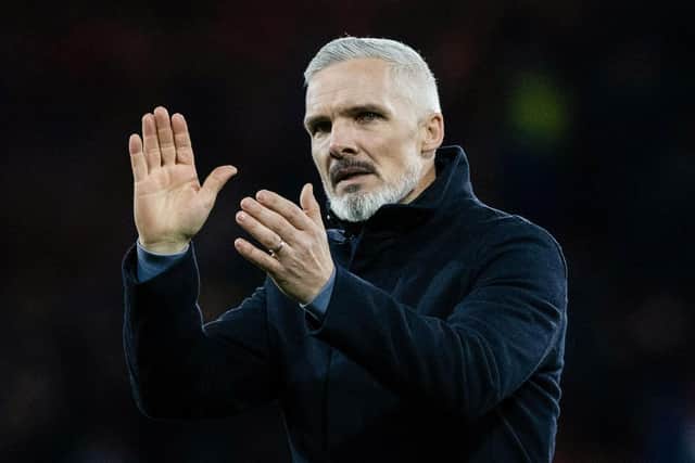 Aberdeen manager Jim Goodwin takes his team to Hearts on Wednesday evening.