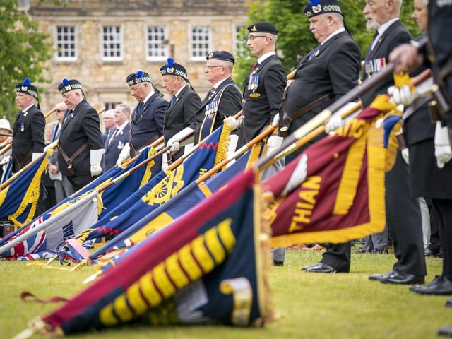 Standard Bearers, who joined military personnel, alongside Falklands veterans and members of the wider armed forces community, to remember the 40th anniversary of the end of the conflict, during a parade and service of remembrance in Edinburgh.