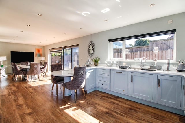 A superb spacious open kitchen diner with bifold doors leads to the garden, says the brochure.