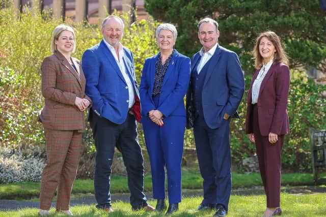 Aspen Group: L-R - Debbie Shields, Nigel Fortnum, Edel Harris, Donogh O’Brien and Catriona Mackie