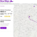 The Slow Ways website, showing part of the suggested 11km route from Edinburgh Waverley to Musselburgh