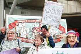 The Scottish Pensioners' Forum demonstrated outside the Scottish Parliament in September, asking MSPs to recognise the burden of the cost of living crisis on older people  (Picture: Jeff J Mitchell/Getty Images)