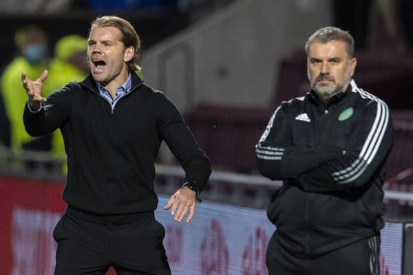 Hearts head coach Robbie Neilson and Celtic's Ange Postecoglou have been nominated for the SFWA Manager of the Year award. (Photo by Ross Parker / SNS Group)