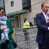 Matt Hancock with adviser Gina Coladangelo before revelations about their affair forced his resignation as Health Secretary (Picture: Yui Mok/PA Wire)