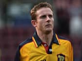 Kevin Gallacher in action for Scotland