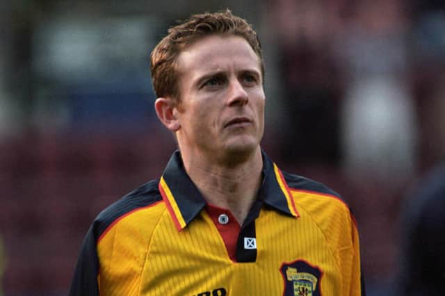 Kevin Gallacher in action for Scotland