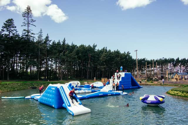 Inflatable course at Foxlake
