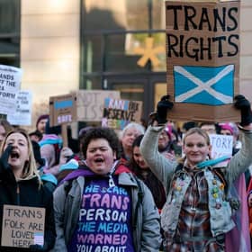 Trans rights protesters in Edinburgh (Picture: Jeff J Mitchell/Getty Images)