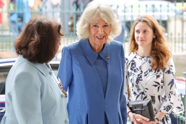 Queen Camilla during her visit to see the exhibition of Chaos and Control, Printmaking in Scotland Now, as part of the bicentenary celebrations for the Royal Scottish Academy of Art and Architecture (RSA) in Edinburgh.