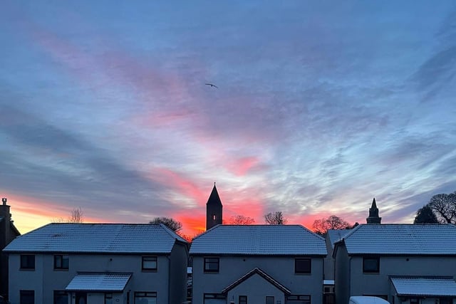 Sunrise in Bo'ness - with a yellow warning for snow and ice in place