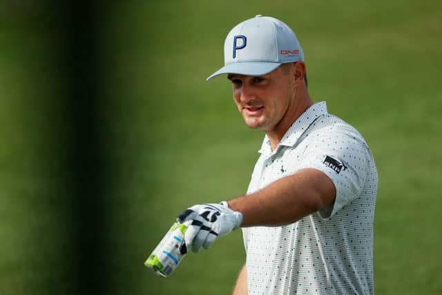 Bryson DeChambeau during a practice round prior to the Masters at Augusta National Golf Club. Picture: Patrick Smith/Getty Images