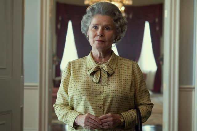 Imelda Staunton as Queen Elizabeth.