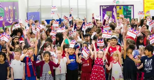 The campaign urges children across Britain to sing the One Britain One Nation anthem.
