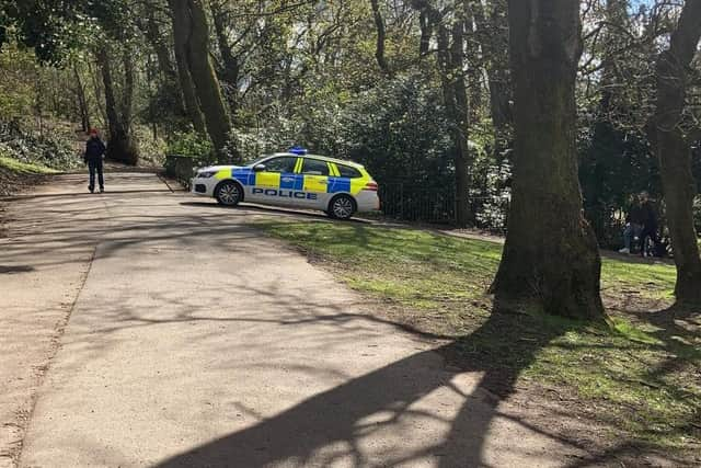 A police van was also seen in Queens Park, Glasgow.