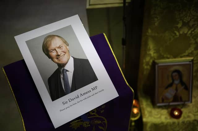A vigil is held for UK Conservative MP Sir David Amess who was stabbed as he met with constituents