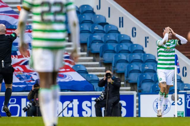 Nir Bitton's red card changed the game at Ibrox. Picture: SNS