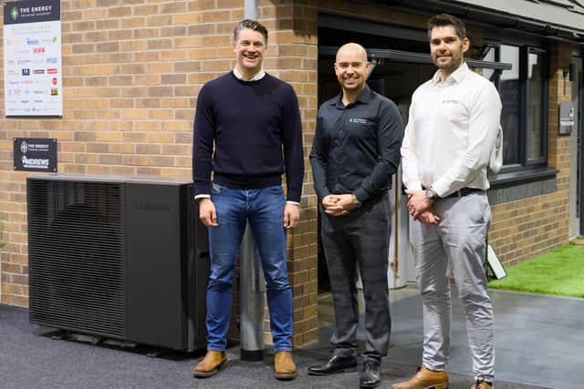 The Energy Training Academy (ETA) is stepping up its bid to close what it likely to be a growing renewables skills gap. Pictured are Barry Sharp of Renewable Heat with ETA co-founders Mark Glasgow and Andrew Lamond.