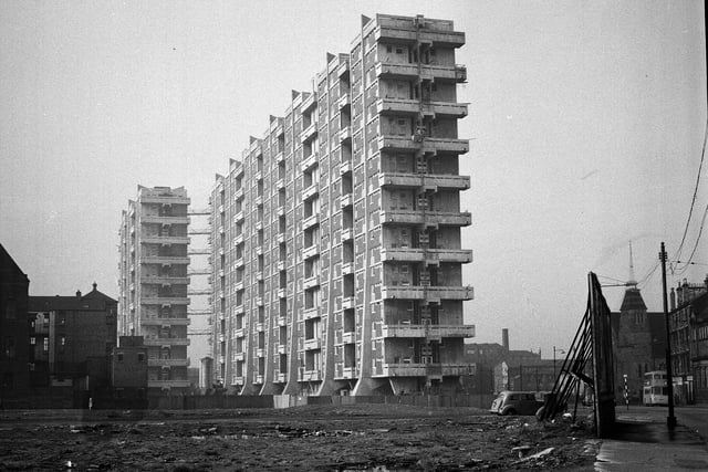 Gorbals Glasgow - the Queen Elizabeth flats designed by architect Basil Spence 1964.