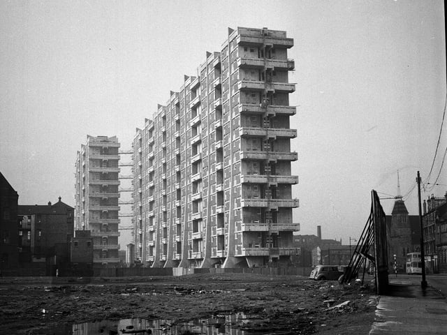 Gorbals Glasgow - the Queen Elizabeth flats designed by architect Basil Spence 1964.
