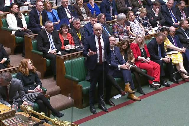 SNP Westminster leader Stephen Flynn in the  House of Commons, where chaos reigned after the SNP lodged a motion calling for an immediate ceasefire in Gaza. PIC:/UK Parliament/PA Wire