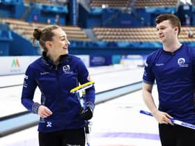Jen Dodds and Bruce Mouat are all smiles after qualifying for World Mixed Doubles Curling Championship knock-out stages.