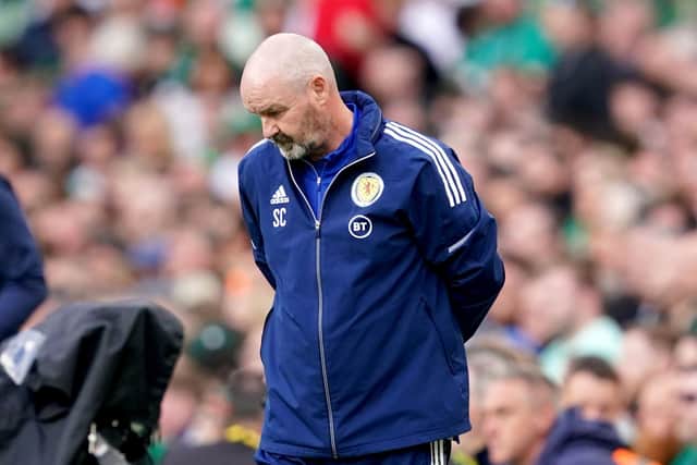 Scotland's manager Steve Clarke looks on during the UEFA Nations League defeat by Ireland.