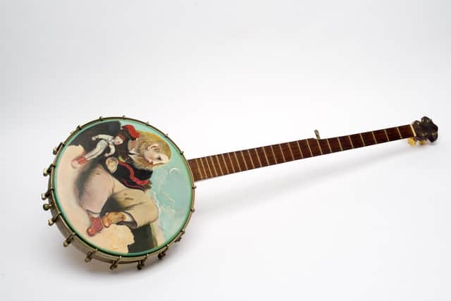 Painted Banjo by John Byrne, part of the W Gordon Smith collection exhibition at Open Eye PIC: Jed Gordon